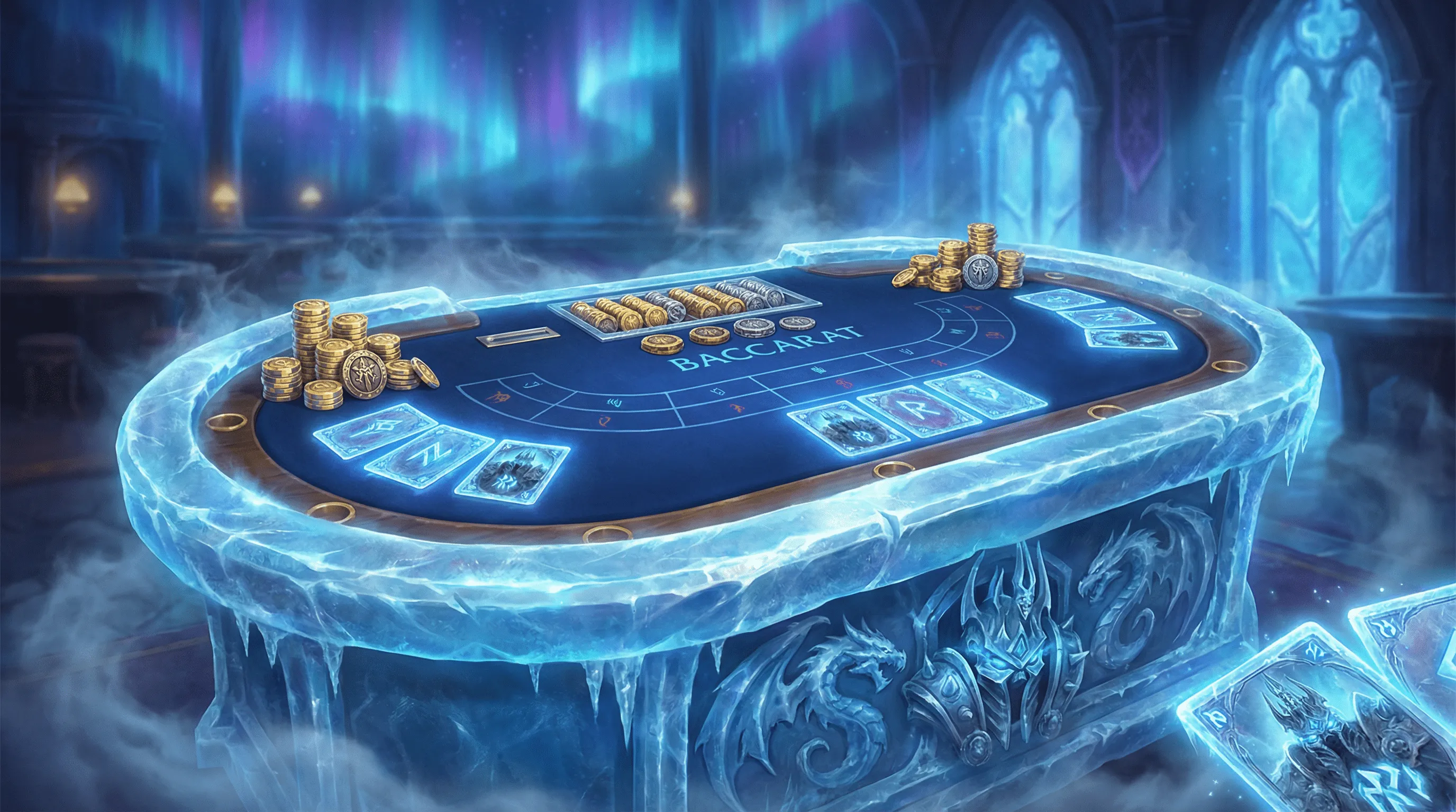 Mesa de Bacará luxuosa com cristais de gelo no win23